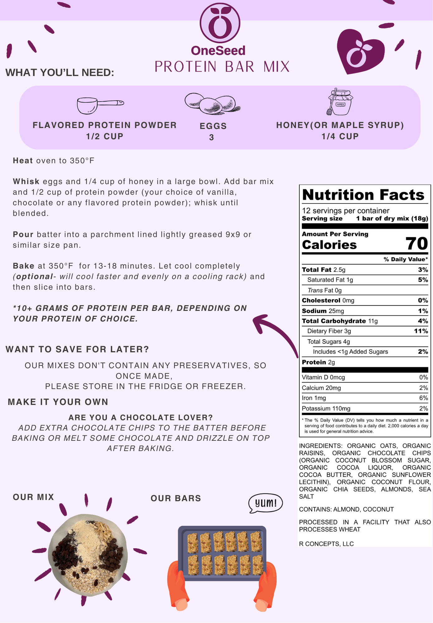 OneSeed Protein Bar Mix